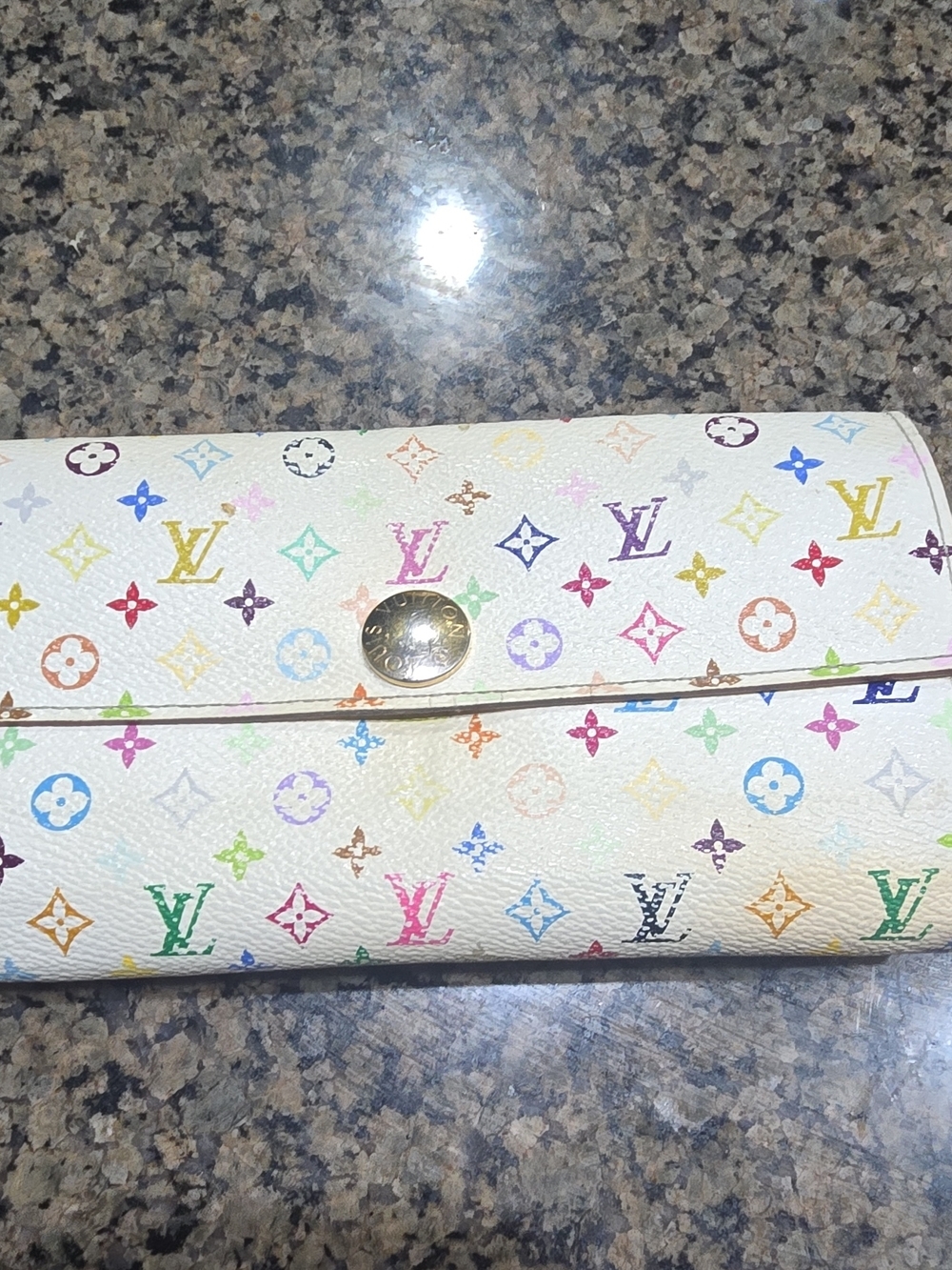 Louis Vuitton White Multicolor Monogram Wallet